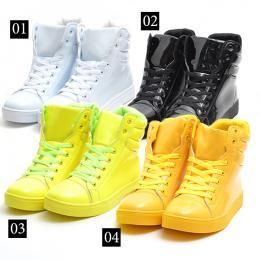 メンズ レディース エナメル ハイカット スニーカー★ACE FLAG/エースフラッグ★ENAMEL HIGH CUT SNEAKER★男女兼用 光沢 ダンス衣装★25.5～27.5cm
