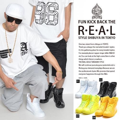 メンズ レディース エナメル ハイカット スニーカー★ACE FLAG/エースフラッグ★ENAMEL HIGH CUT SNEAKER★男女兼用 光沢 ダンス衣装★25.5～27.5cm