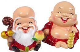 【在庫あり★即納可能】神仏 可愛いミニフィギュア 招財佛/寿老人【新品★未使用品】