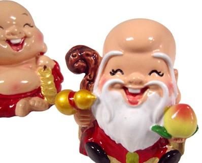 【在庫あり★即納可能】神仏 可愛いミニフィギュア 招財佛/寿老人【新品★未使用品】
