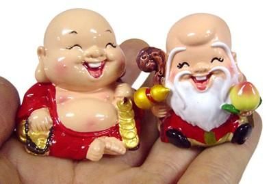 【在庫あり★即納可能】神仏 可愛いミニフィギュア 招財佛/寿老人【新品★未使用品】
