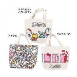 【在庫あり★即納可能】ドラえもん＆ハローキティ フラットポーチ★サンリオ スモールプラネット 20×14.5cm 小物入れ【キャラクターグッズ★雑貨】