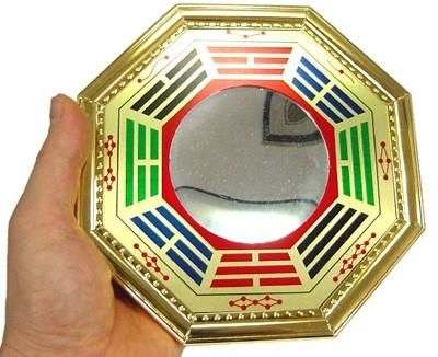 開運 金八卦凹/凸面鏡★風水鏡/八角ミラー【新品★未使用品】